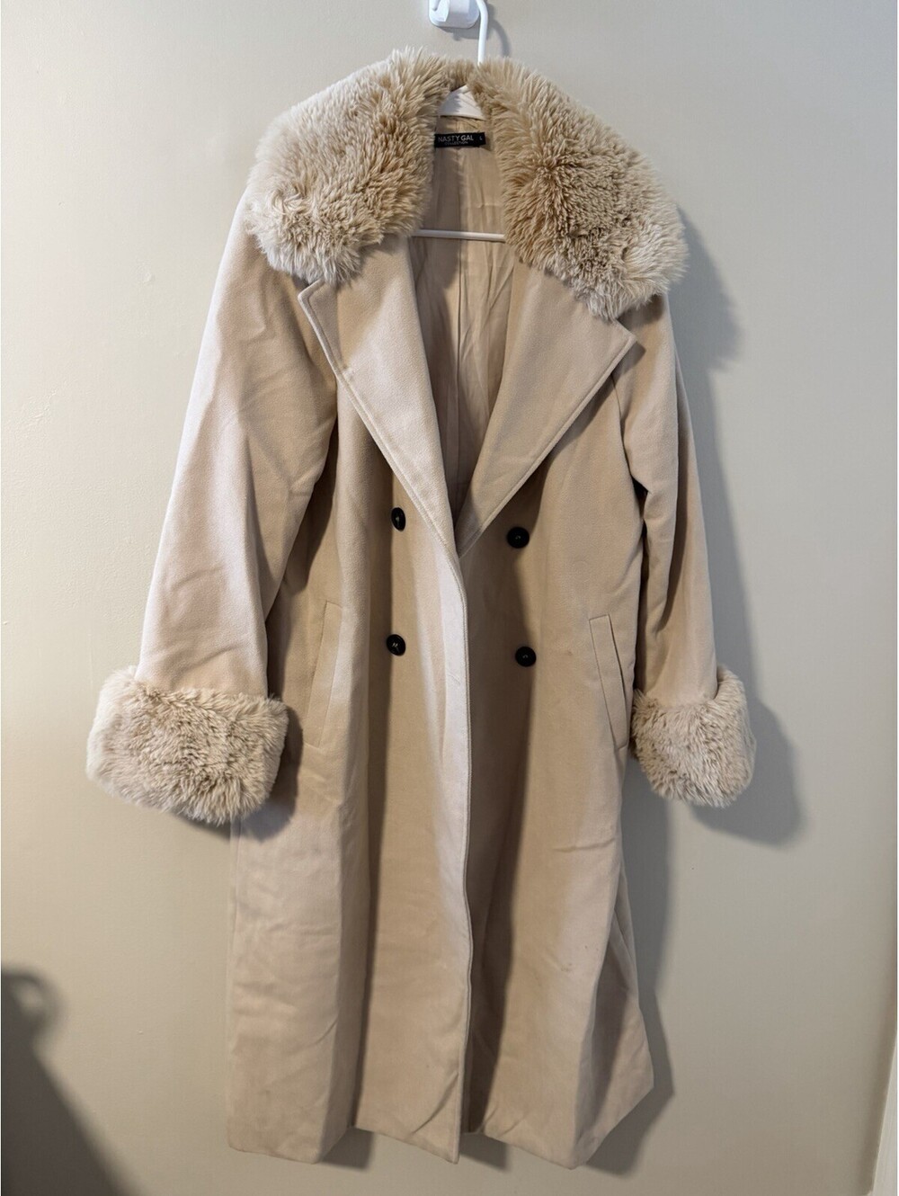 nastygal faux fur coat size large